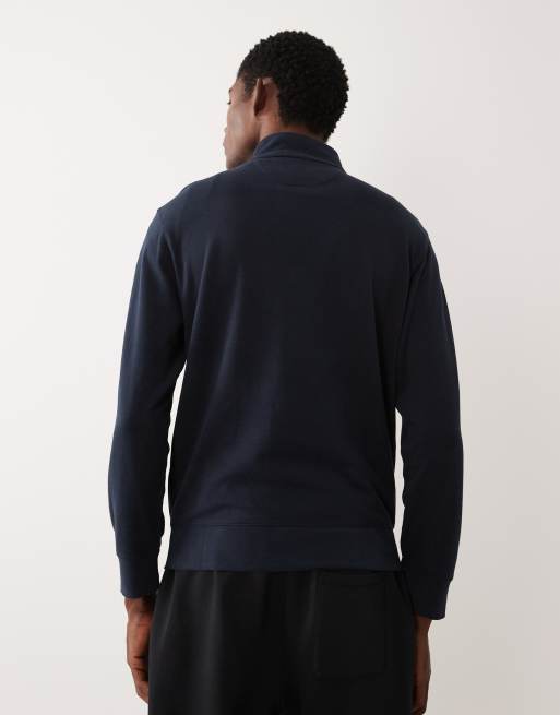 Polo Ralph Lauren 1/4 zip  icon logo double knit sweatshirt in navy, 3 of 5