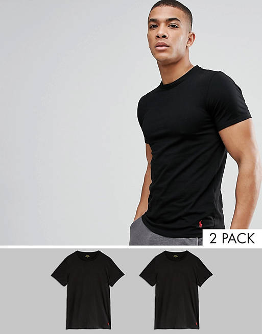 Polo Ralph Lauren 2 pack t-shirts crew black | ASOS