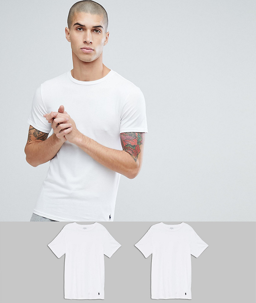 Polo Ralph Lauren 2 pack t-shirts with crew neck in white