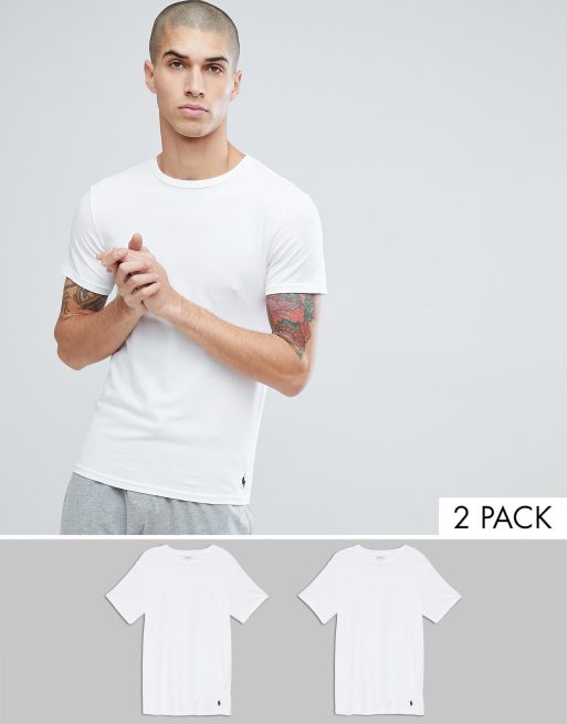 Polo Ralph Lauren 2 pack t-shirts with crew neck in white