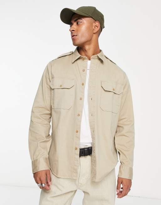 Polo ralph lauren khaki shirt hotsell