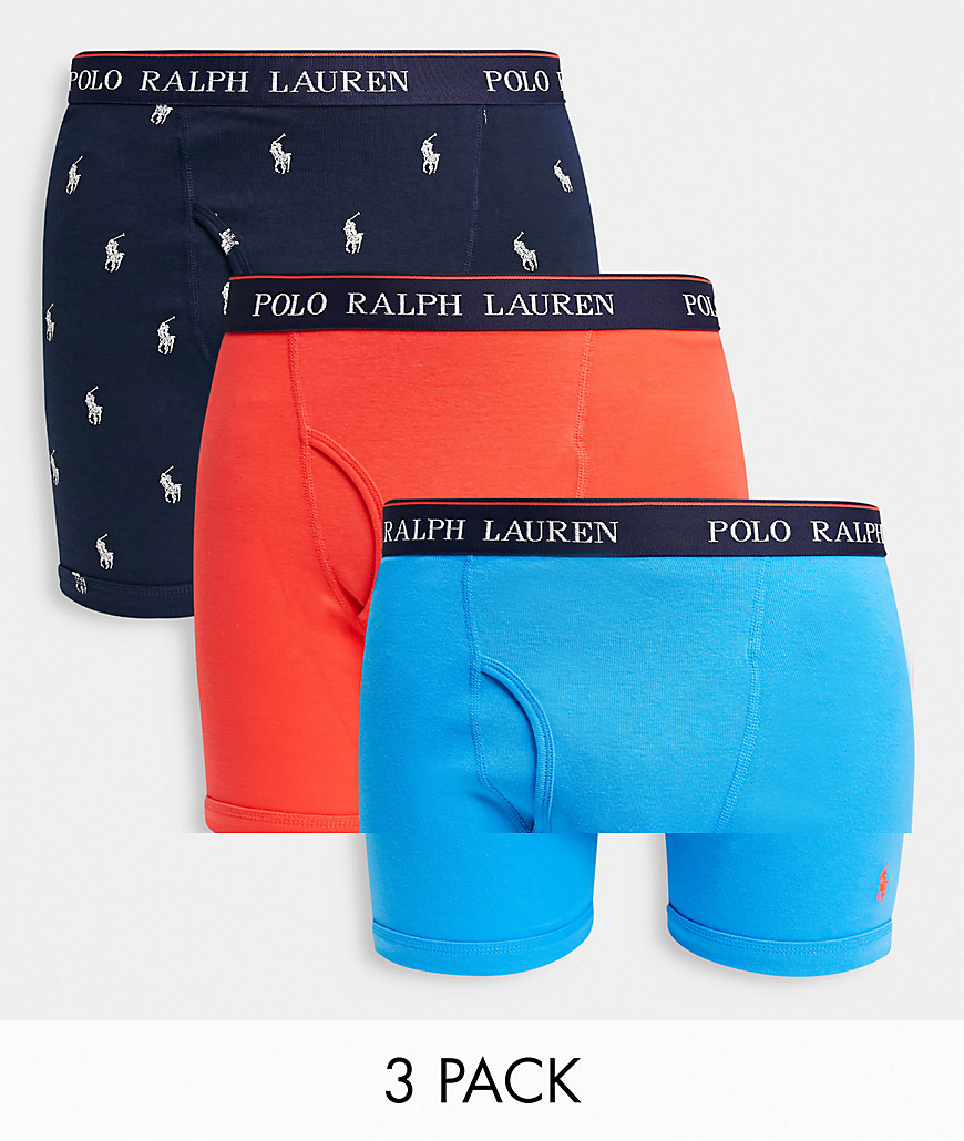 Polo Ralph Lauren 3 pack boxer briefs in multi with all over pony logo