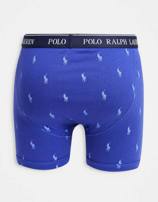 Polo Ralph Lauren Classic Fit Cotton Boxer Brief 3-Pack, S, Blue/Red/Stripe  : : Clothing, Shoes & Accessories