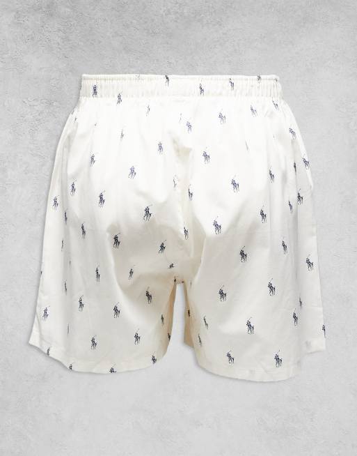 Polo Ralph Lauren 3 pack boxers in blue stripe/navy print/white all over icon, 3 of 3