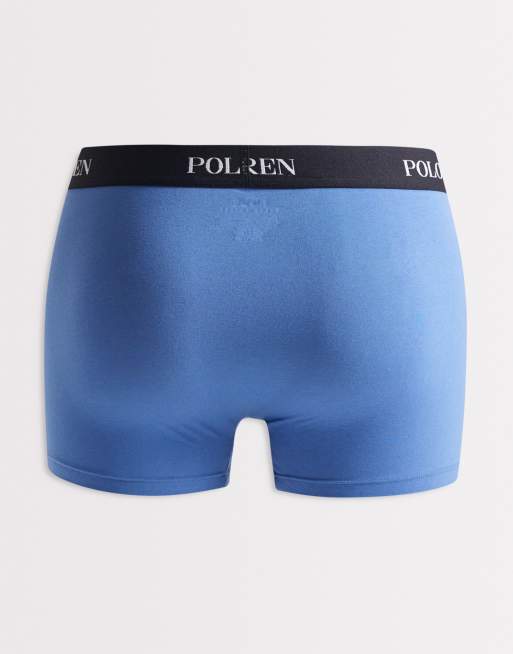 Polo Ralph Lauren 3 pack cotton trunks in blue and black, 2 of 3