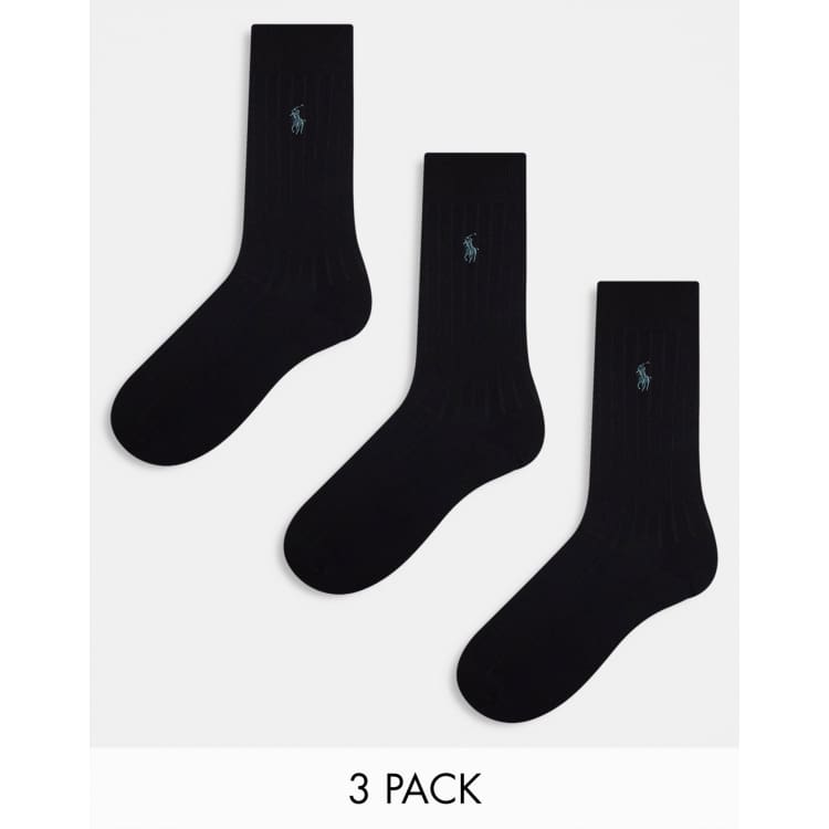 Polo Ralph Lauren 3 pack egyptian cotton socks in black