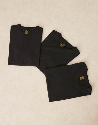 Polo Ralph Lauren 3 pack icon logo lounge t-shirt in black