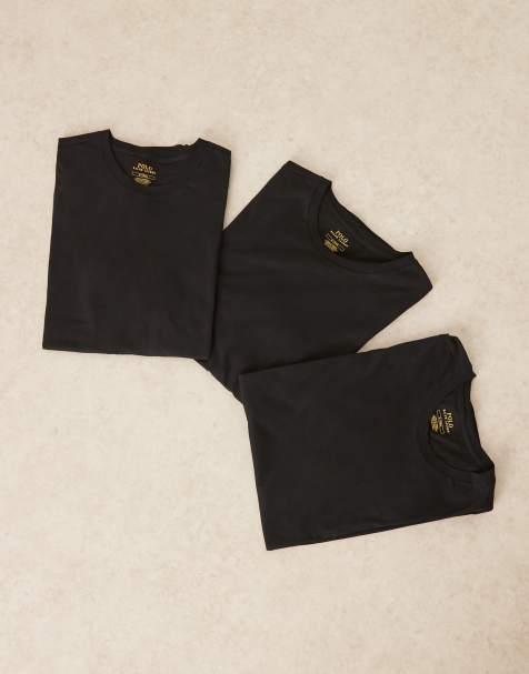Polo Ralph Lauren 3 pack icon logo lounge t-shirt in black - view 1