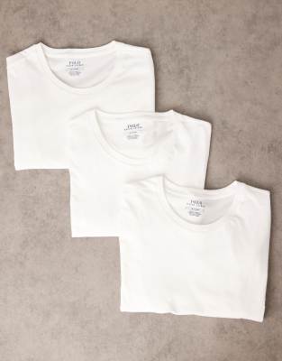 Polo Ralph Lauren 3 pack icon logo lounge t-shirt in white