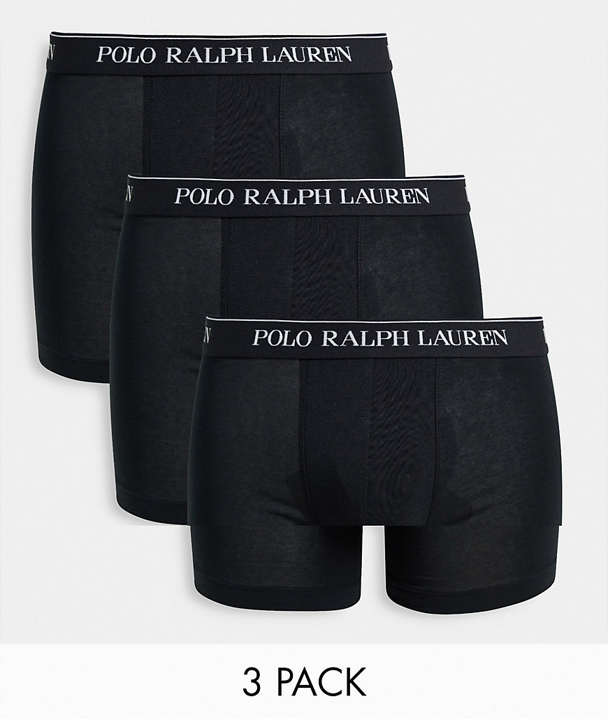 Polo Ralph Lauren 3 pack longer length trunks in black