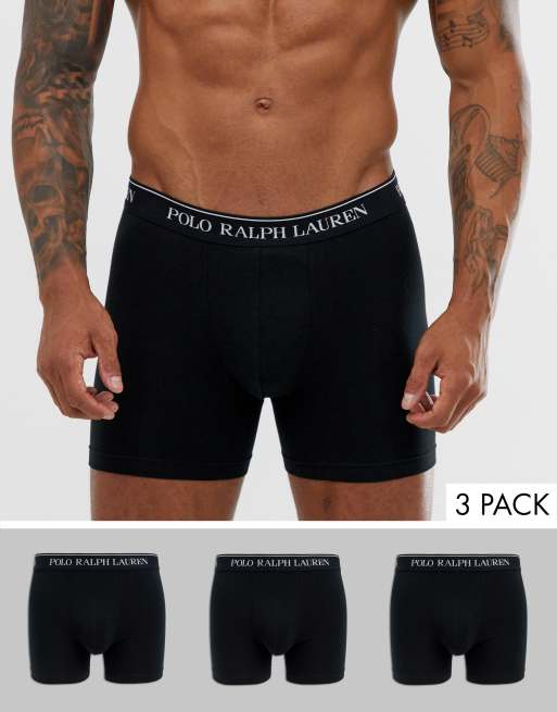 Polo Ralph Lauren 3 pack longer length trunks in black