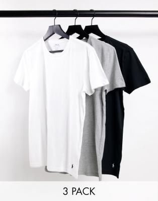 Polo Ralph Lauren Polo Ralph Lauren 3 pack lounge t-shirts in black/grey/white-Multi