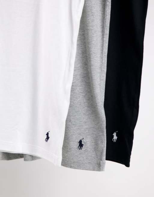 Polo Ralph Lauren 3-pack lounge t-shirts in black/grey/white , 2 of 4