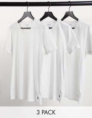 3 pack lounge t-shirts in white with logo