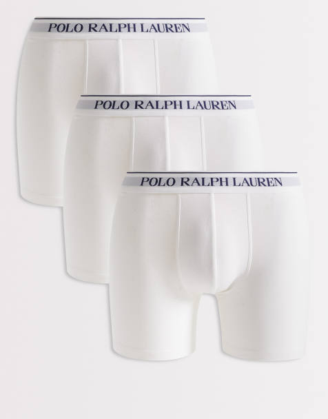 Polo Ralph Lauren 3 pack of stretch cotton boxer briefs in white - view 1