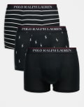 [Polo Ralph Lauren] Polo Ralph Lauren 3 pack of trunks in black assorted S black