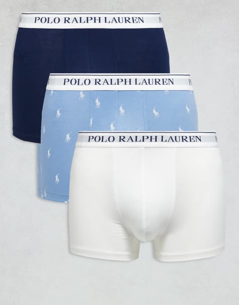 Polo Ralph Lauren 3 pack of trunks in navy/white/blue - view 1