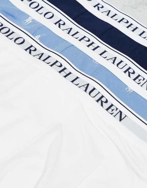 Polo Ralph Lauren 3 pack of trunks in navy/white/blue