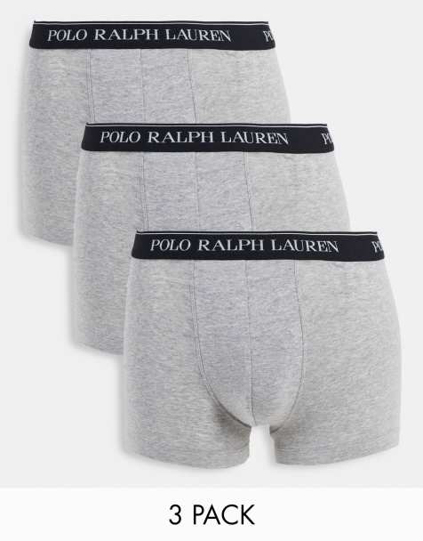 Polo Ralph Lauren 3 pack of trunks with logo in grey - view 1