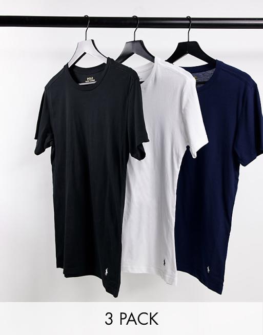 Polo Ralph Lauren 3 pack slim fit T-shirt with pony logo in navy/white/black Polo Ralph Lauren 3 pack slim fit T-shirt with pony logo in navy/white/black
