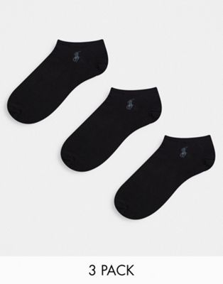 Polo Ralph Lauren 3 pack trainer socks in black - ASOS Price Checker