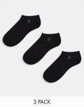 [Polo Ralph Lauren] Polo Ralph Lauren 3 pack sneaker socks in black No Size Multi