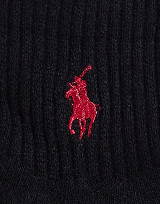 Polo Ralph Lauren 3 pack sport socks in black, 3 of 4