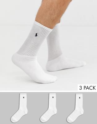 Polo Ralph Lauren 3 pack sport socks in white