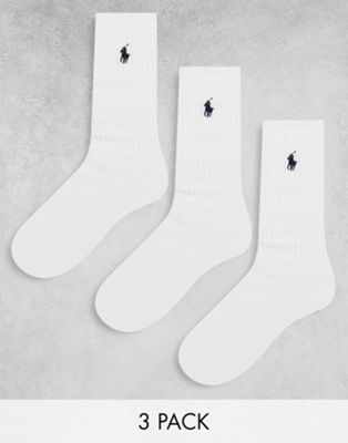 Polo Ralph Lauren 3 pack sport socks in white
