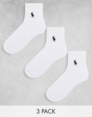 Polo Ralph Lauren 3 pack sport socks in white - ASOS Price Checker