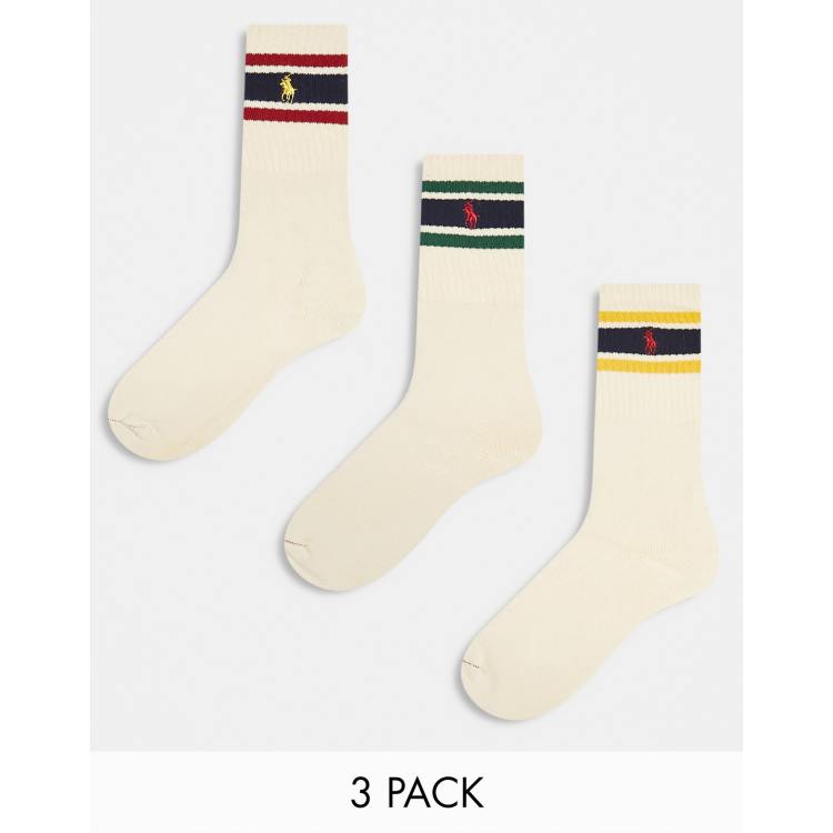 Polo Ralph Lauren Underwear Striped-cuff Crew Sock 3-pack, 40% OFF