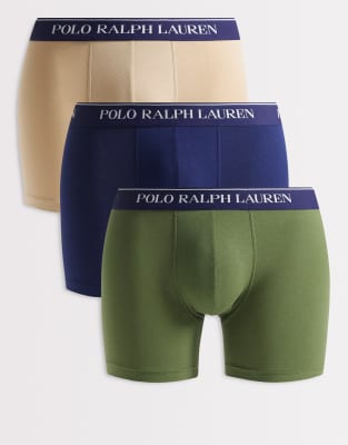 Polo Ralph Lauren Men's Multi 3 Pack Tonal Logo Boxer Briefs In