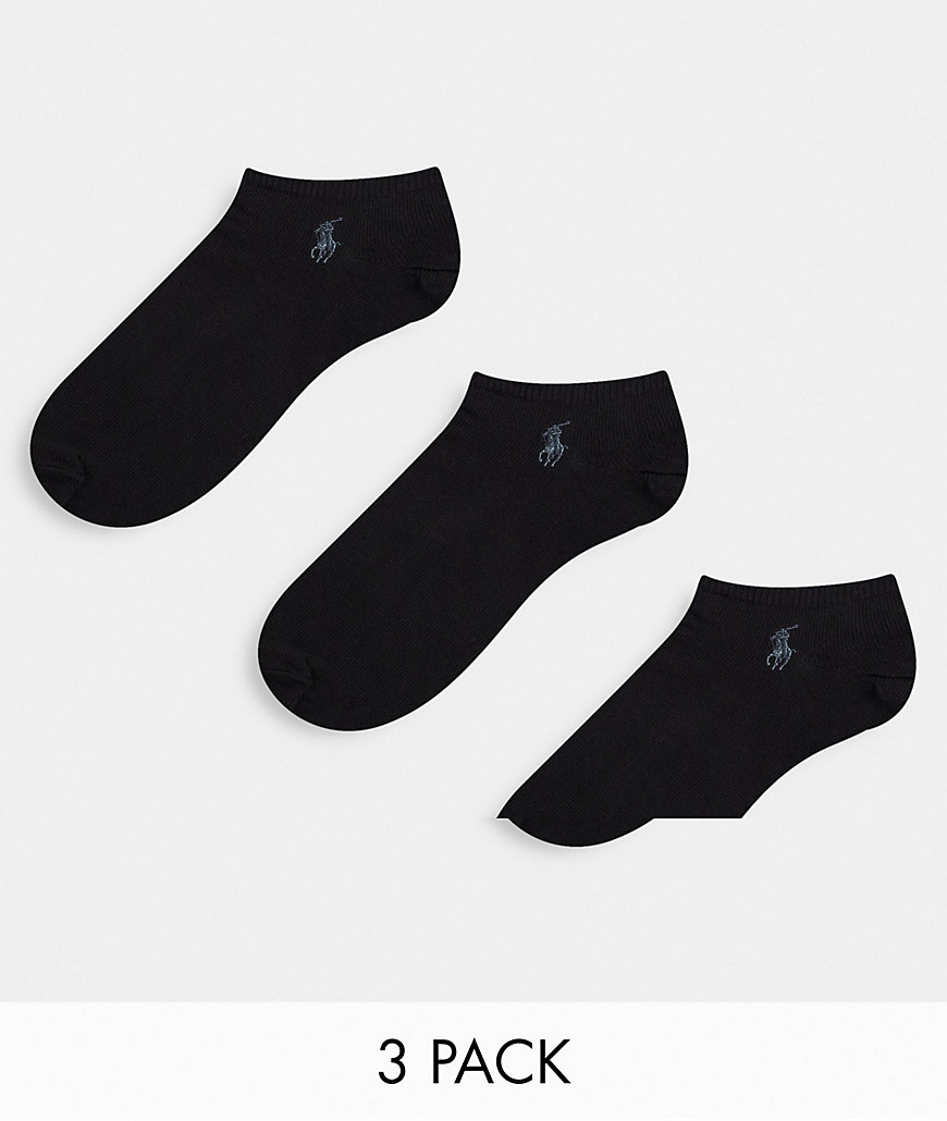 Polo Ralph Lauren 3 pack trainer socks in black