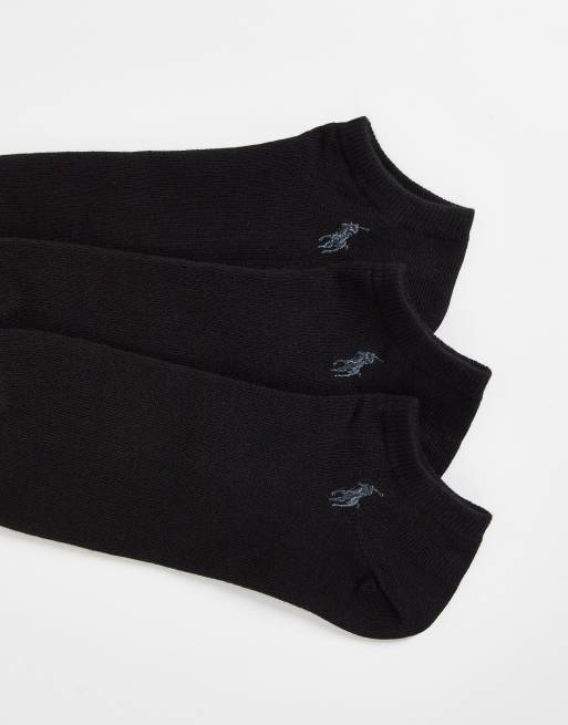 Polo Ralph Lauren 3 pack trainer socks in black, 2 of 4