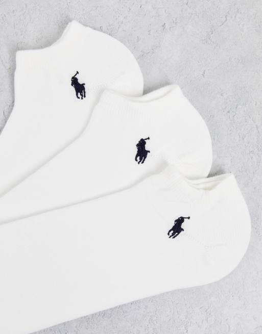Polo Ralph Lauren 3 pack trainer socks in white, 4 of 4