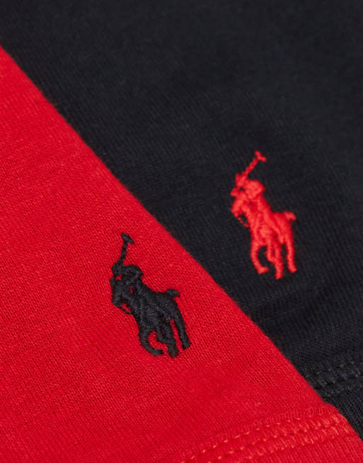 Polo Ralph Lauren 3 pack trunk in black/red with all over pony logo | ASOS