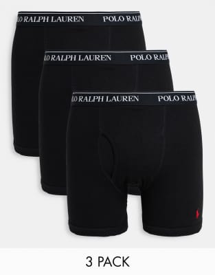 Polo Ralph Lauren 3 pack trunks in black with logo waistband