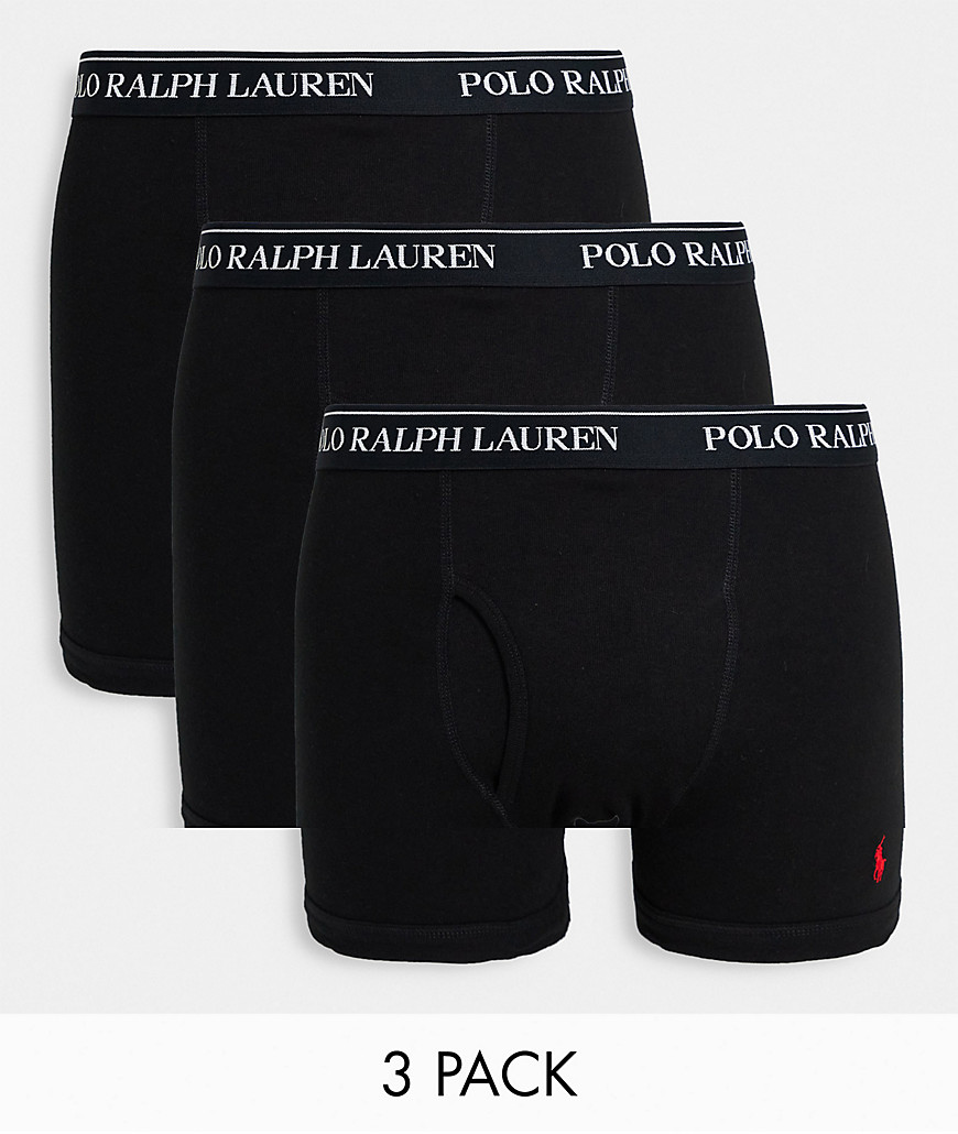Polo Ralph Lauren 3 pack trunks in black with logo waistband