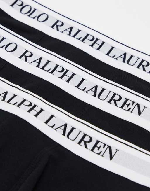 Polo Ralph Lauren 3 pack trunks in black with waistband logo
