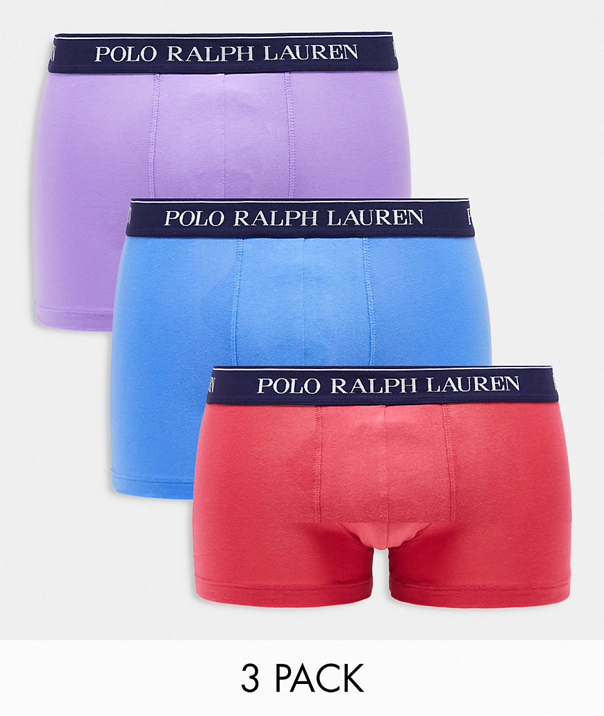 Polo Ralph Lauren 3 pack trunks in blue, purple, red