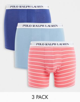 Polo Ralph Lauren 3 pack trunks in blue/red stripe and navy
