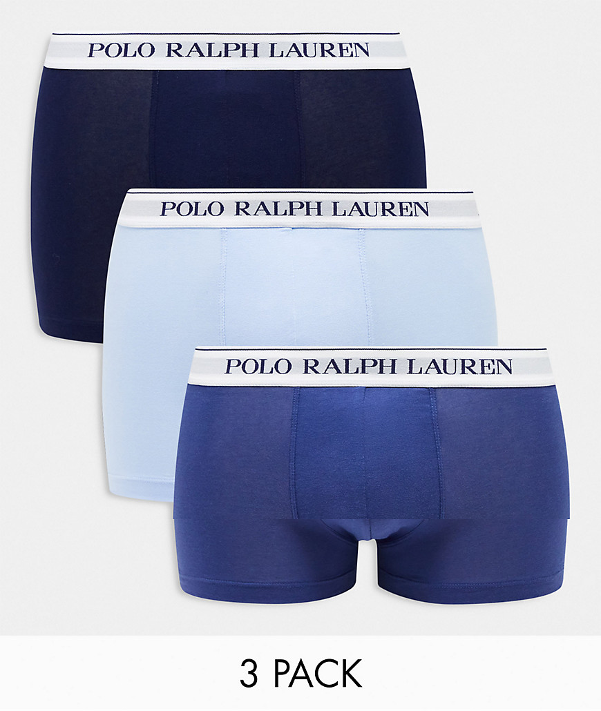 Polo Ralph Lauren 3 pack trunks in grey with logo waistband