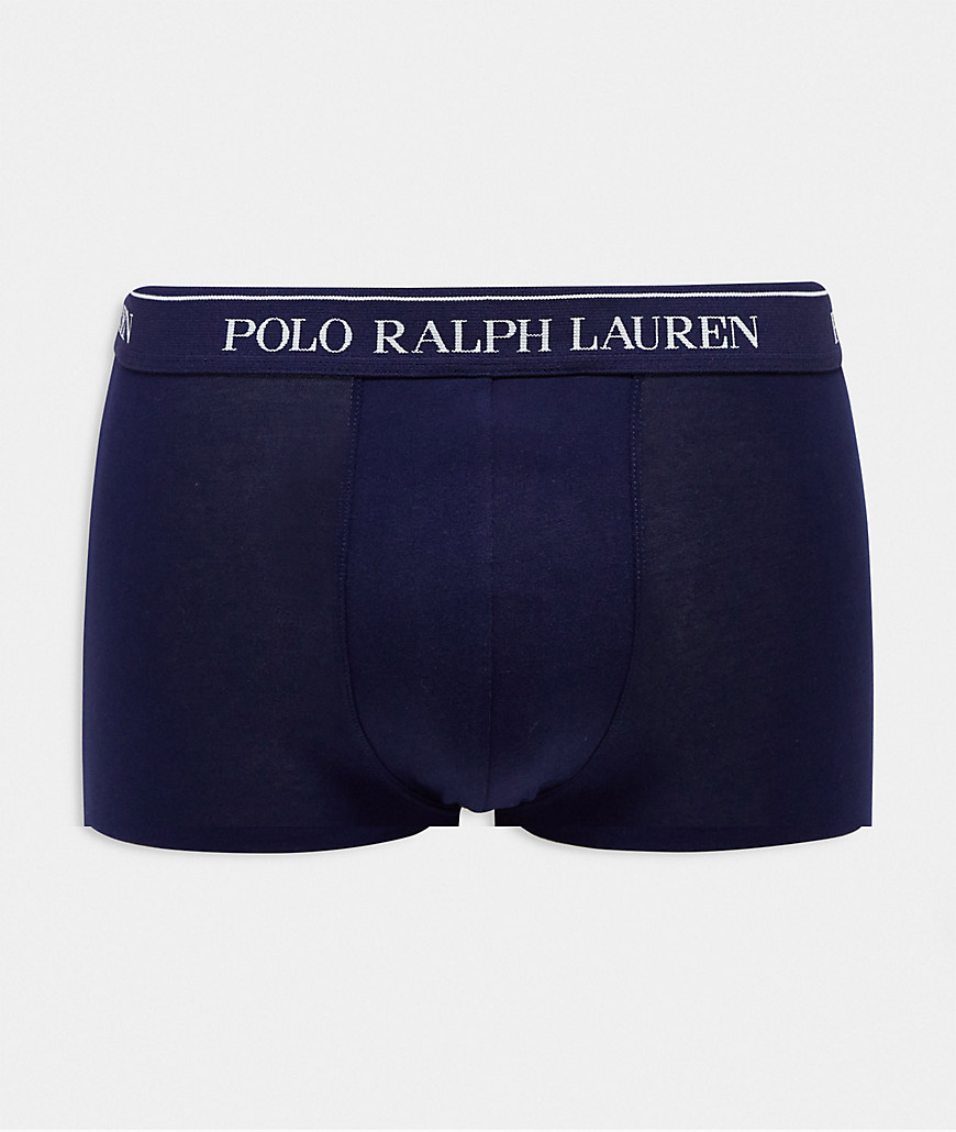 Polo Ralph Lauren 3 pack trunks in navy all over logo, yellow, navy