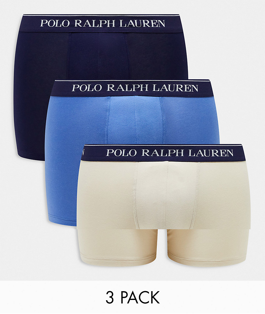 Polo Ralph Lauren 3 pack trunks in navy, beige, blue