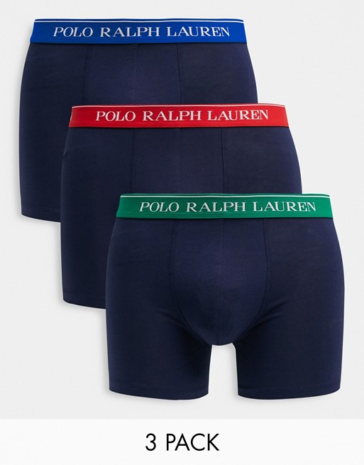 Polo Ralph Lauren 3 pack trunks in navy with contrasting waistband