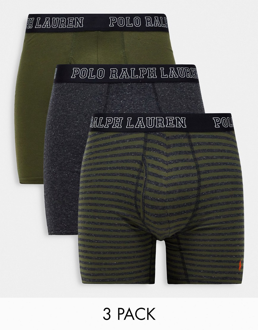 Polo Ralph Lauren 3 pack trunks in stripe, black, green