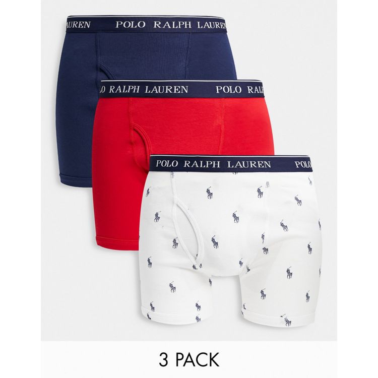 Polo Ralph Lauren 3 pack trunks in navy white with all over pony logo