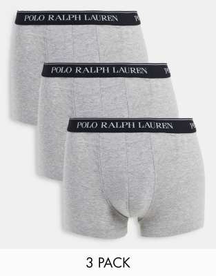 Polo Ralph Lauren 3 pack trunks with logo in grey