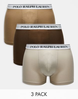 Polo Ralph Lauren 3 pack trunks with logo waistband in multi