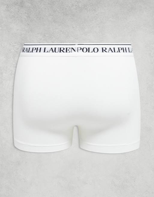 Polo Ralph Lauren 3 pack white logo waistband classic trunks in multi, 2 of 3